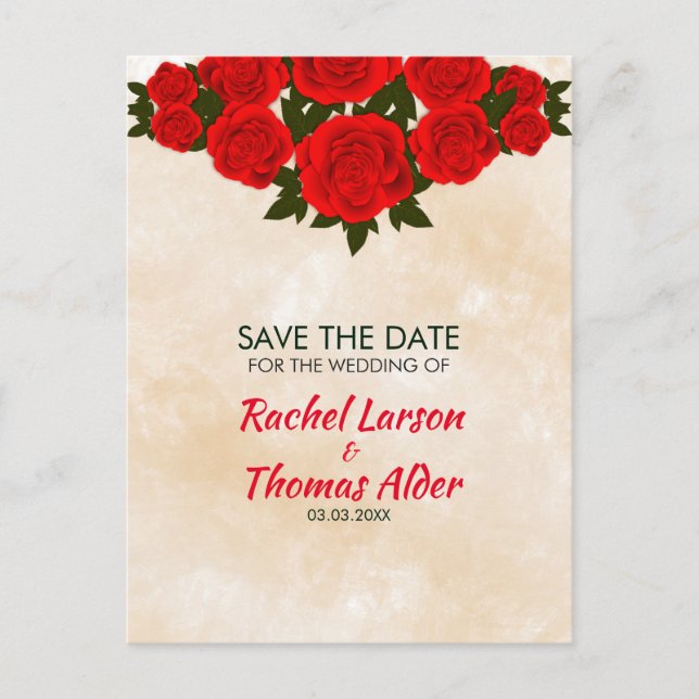 Röd ros meddelande vykort (Framsida)