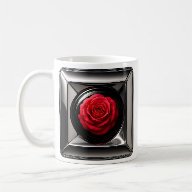 Röd ros Meta Kaffemugg (Vänster)
