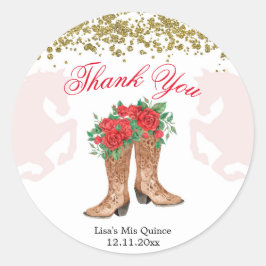 Röd ros mexikanskt Mis Quince Sticker Runt Klistermärke