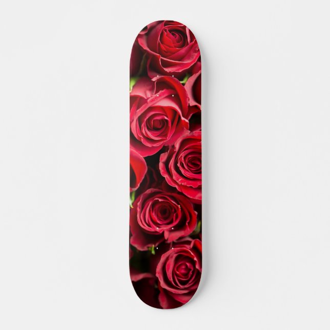 Röd ros mini skateboard bräda 18,5 cm (Framsida)