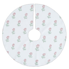 Röd ros, Mönster i Ro, blommor Julgransmatta Borstad Polyester