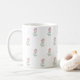 Röd ros, Mönster i Ro, blommor Kaffemugg