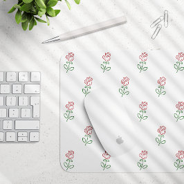 Röd ros, Mönster i Ro, blommor Musmatta