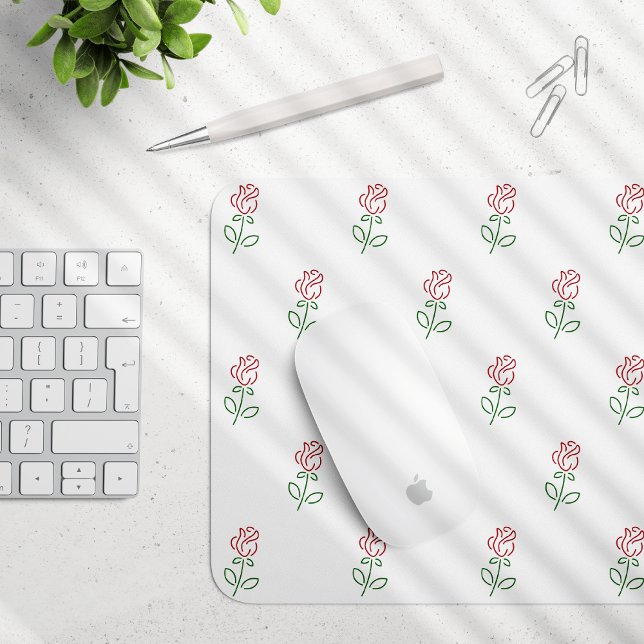 Röd ros, Mönster i Ro, blommor Musmatta (Skapare uppladdad)