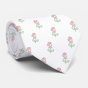 Röd ros, Mönster i Ro, blommor Slips