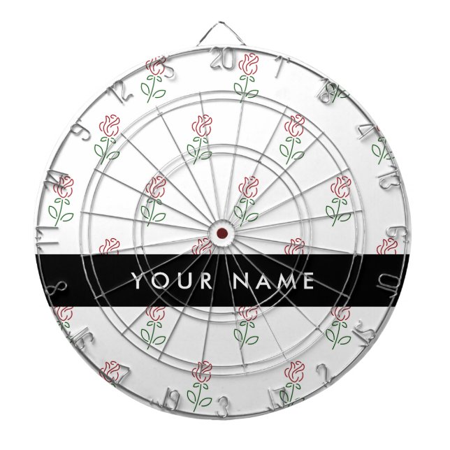 Röd ros, Mönster i Ro, ditt namn Darttavla (Framsidan)