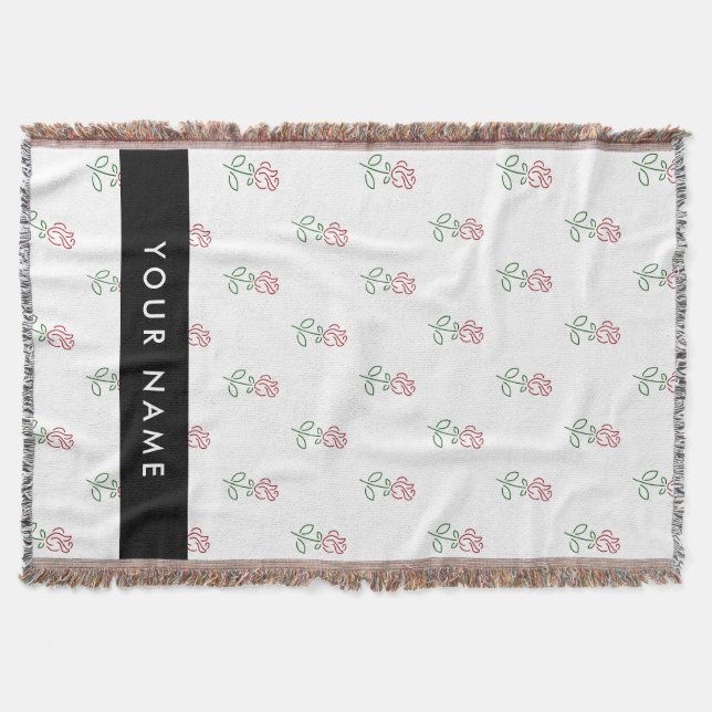 Röd ros, Mönster i Ro, ditt namn Filt (Framsidan)