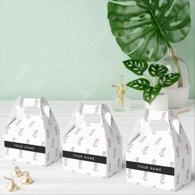 Röd ros, Mönster i Ro, ditt namn Presentaskar (Multipel)