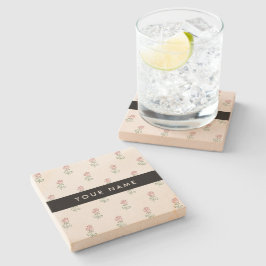 Röd ros, Mönster i Ro, ditt namn Stenunderlägg