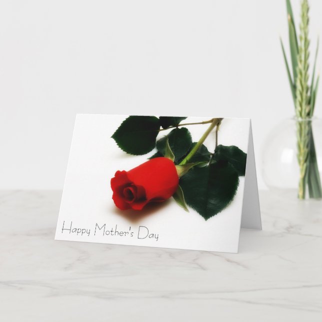 Röd ros Mors dag Kort (Framsida)