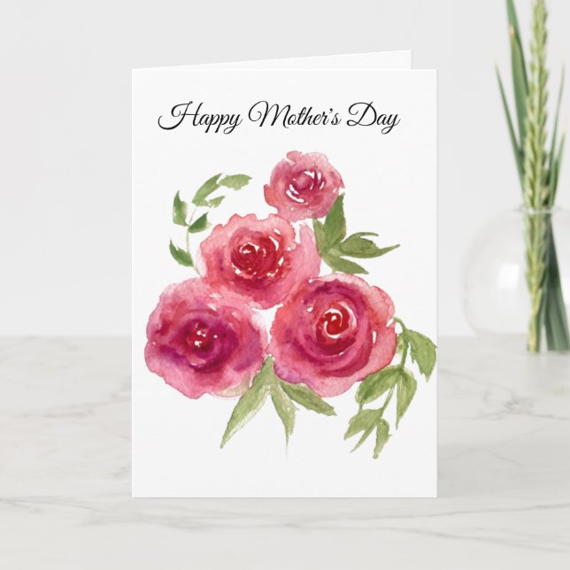 Röd ros Mors dag-kort Kort (Framsida)