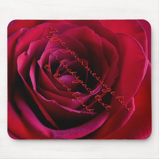 Röd ros Mousepad Personlig Röd ros Mousepad Musmatta (Framsidan)