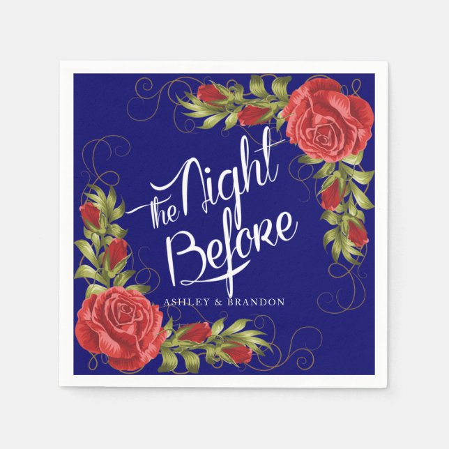 Röd ros Natten före repetitionsmiddagen Napkin Pappersservett (Framsidan)
