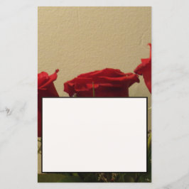 Röd ros Note Lakan/inbjudan