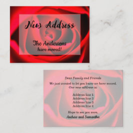 Röd Ros Nyadress Annonsering Anteckningskort