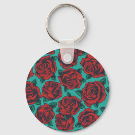 Röd ros nyckelring
