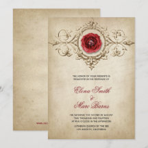 Röd Ros Och Beige Prydnad Bröllop