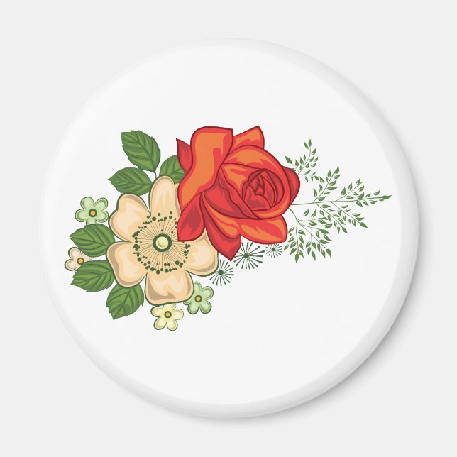 Röd ros och Daisy Magnet (Framsidan)