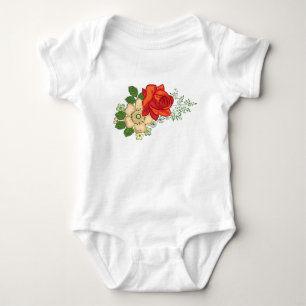 Röd ros och Daisy Tee Shirt
