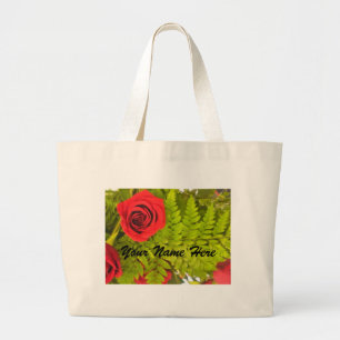 Röd ros- och Fern*personalize* HÄNGER LÖS Jumbo Tygkasse