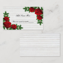 Röd ros och Gräs Gren, Bröllop Bord vid Placeringskort