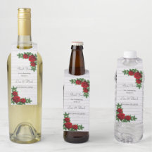 Röd ros och Gräs Gren, jul Bröllop