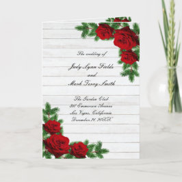 Röd ros och Gräs Gren, jul Bröllop Program