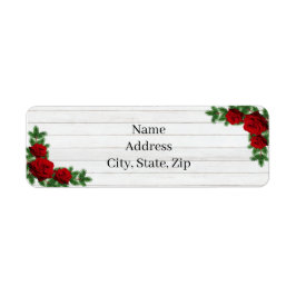 Röd ros och Gräs Gren, jul Bröllop Returadress Etikett
