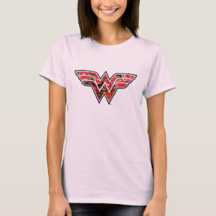 Röd ros och inlagd kvinnlig Logotyp Tee Shirt