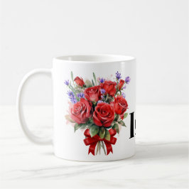 Röd ros och Lavender Personlig mugg