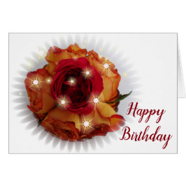 Röd ros och Orange och Gul ros Hälsningskort