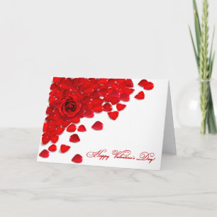Röd ros och Petals - Anpassa Helgkort