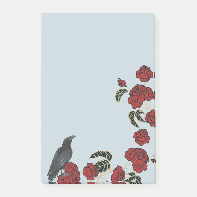 Röd ros och Raven Post-it Block (Framsida)