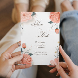 Röd ros och sommar Vår Spara datum Inbjudningar