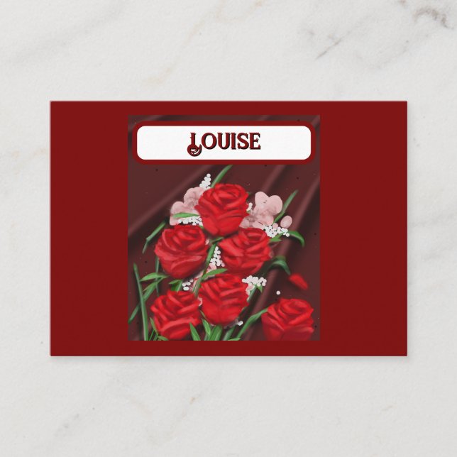 Röd ros ortkort placeringskort (Framsida)