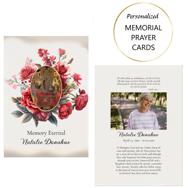 Röd ros ortodox-fotopatosterkort placeringskort (Skapare uppladdad)