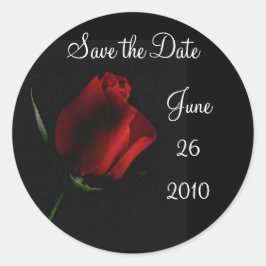 Röd ros på Black-anpassa den Runt Klistermärke