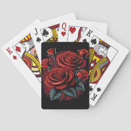 Röd ros på Coolan Black Casinokort