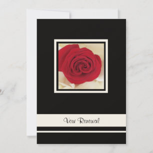 Röd ros på Cream Ro Petals Vow Renewal Inbjudningar