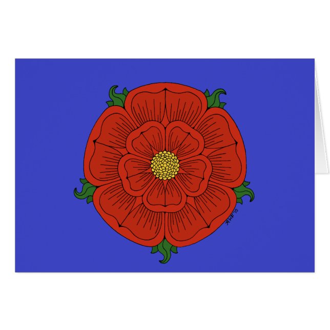 Röd ros på Lancaster Card OBS Kort (Framsidan Horizontal)