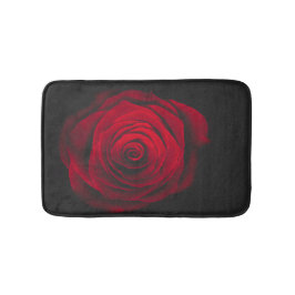 Röd ros på vintage av svart bakgrund badrumsmatta