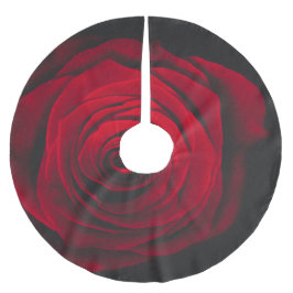 Röd ros på vintage av svart bakgrund julgransmatta borstad polyester