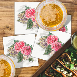 Röd ros Papper Cocktail Napkin Pappersservett