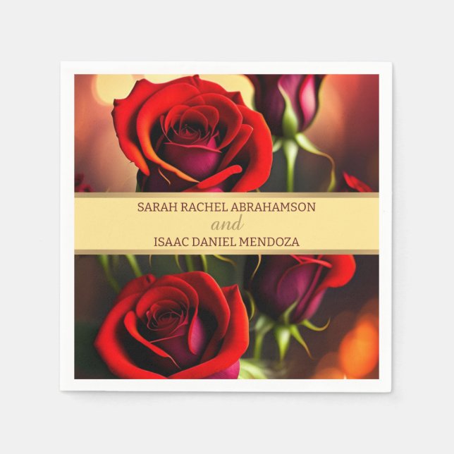 Röd ros pappersservett (Framsidan)