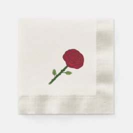 Röd ros Pappra Napkins Pappersservett