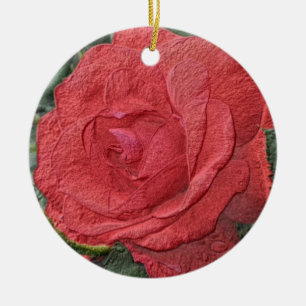 Röd ros Pencil Art Flower Ornament