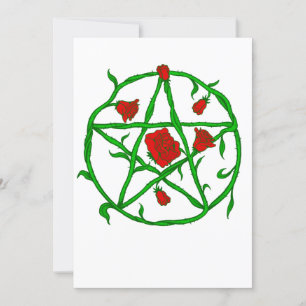röd ros pentagram gothjkan inbjudningar