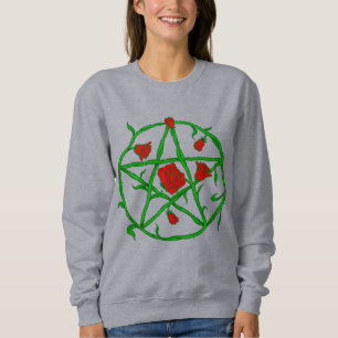 röd ros pentagram gothjkan t shirt