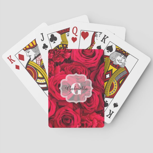 Röd ros Personlig Casinokort (Baksidan)