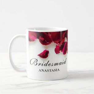 Röd ros Petals Bröllop Bridesmaid Kaffemugg
